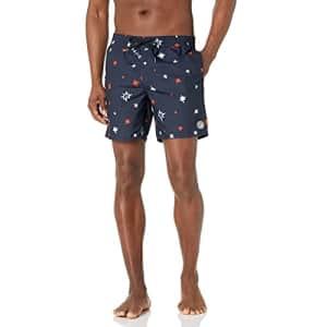 Volcom Men's Standard 17-Inch Elastic Waist Surf Swim Trunks, 4th of July-Navy, Large for $18 Volcom Men's Standard 17-Inch Elastic Waist Surf Swim Trunks, 4th of July-Navy, Large for $18