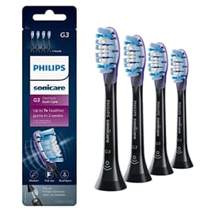 Philips Sonicare Genuine G3 Premium Gum Care Replacement Toothbrush Heads, 4 Brush Heads, Black, for $40
