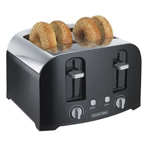 Proctor Silex 4-Slice Toaster with Shade Selector, Toast Boost, Crumb Tray, Auto-Shutoff and Cancel for $44