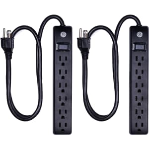 3-Foot 6-Outlet Surge Protector 2-Pack for $14