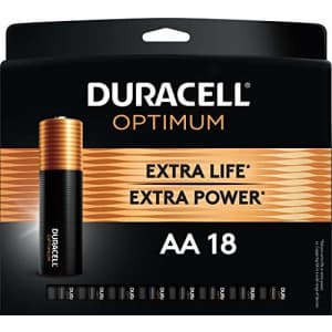 Duracell Optimum AA Batteries | 18 Count Pack | Lasting Power Double A Battery | Resealable Package for $16 Duracell Optimum AA Batteries | 18 Count Pack | Lasting Power Double A Battery | Resealable Package for $16