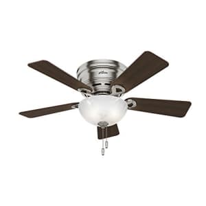 Hunter Haskell Indoor Low Profile Ceiling Fan with LED Light and Pull Chain Control, 42", Brushed for $94
