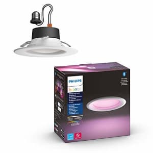 Philips Hue White & Color Ambiance Smart Retrofit Recessed Downlight 4", Bluetooth & Zigbee for $53