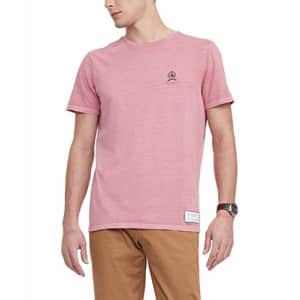 Tommy Hilfiger Men's 35th Anniversary Short Sleeve T Shirt, Dusty Rose, X-Large for $28