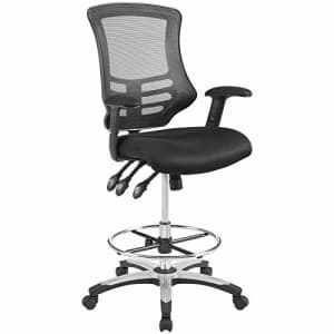 Modway Calibrate Mesh Drafting - Reception Desk Chair - Tall Office Chair in Black for $236
