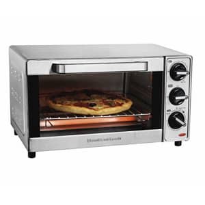 Hamilton Beach Countertop Toaster Oven & Pizza Maker, Large 4-Slice Capactiy, Stainless Steel for $50 Hamilton Beach Countertop Toaster Oven & Pizza Maker, Large 4-Slice Capactiy, Stainless Steel for $50