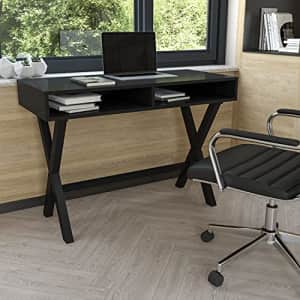 Flash Furniture Computer Desk - Black Writing Desk with Open Storage Compartments - 42" Long Home for $130