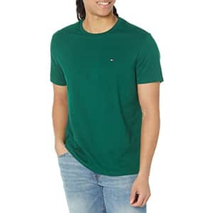 Tommy Hilfiger Men's Short Sleeve T Shirt, Darkened Emerald, XL for $19