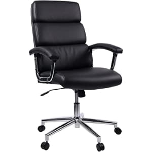 Lorell Leather High-Back Executive Chair, Black for $357