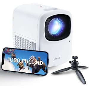 Liene Mini Portable Projector w/ Tripod for $140