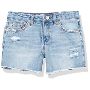Levi's Girls' Girlfriend Fit Denim Shorty Shorts, Newport Beach, 5 for $18