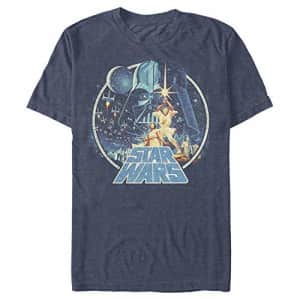 Star Wars Men's T-Shirt, NAVY HTR, medium for $14