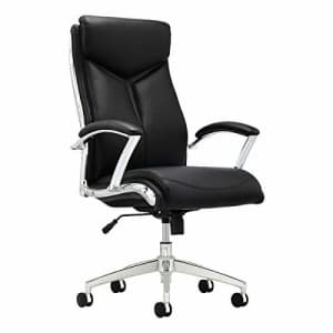 Realspace Verismo Modern Comfort Executive Bonded Leather High-Back Chair, Black/Chrome for $302 Realspace Verismo Modern Comfort Executive Bonded Leather High-Back Chair, Black/Chrome for $302