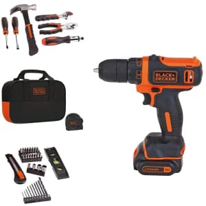 Black + Decker 12-volt Max Lithium Ion Drill 60-Piece Project Kit for $64