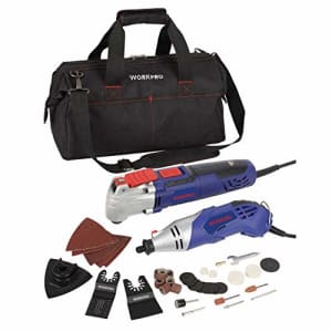 WORKPRO W004573 Rotary and Oscillating Tool Combo Kit, Various Disks and Blades, 120V/60HZ, (41 pc. for $160