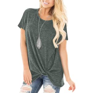 Onlypuff Women's Knotted Front Top for $9 Onlypuff Women's Knotted Front Top for $9