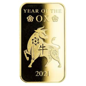 1-oz. Lunar Year of the Ox Gold Bar for $1,885 1-oz. Lunar Year of the Ox Gold Bar for $1,885