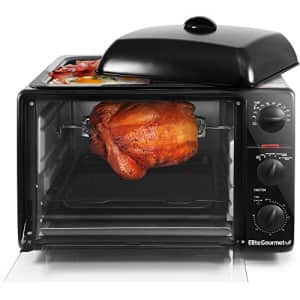 Elite Gourmet ERO-2008SZ# Countertop XL Toaster Oven with Top Grill & Griddle & Lid + Convection for $135