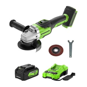 Greenworks 24V Brushless Angle Grinder with 4Ah USB (Power Bank) Battery and Charger for $89