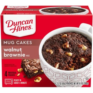 Duncan Hines Mug Cakes Walnut Brownie Mix 2.2-oz. Pouch 4-Pack for $1.90 via Sub & Save Duncan Hines Mug Cakes Walnut Brownie Mix 2.2-oz. Pouch 4-Pack for $1.90 via Sub & Save