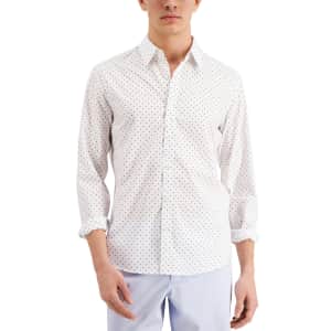 Michael Kors Men's Slim-Fit Stretch Dot Print Shirt for $19 Michael Kors Men's Slim-Fit Stretch Dot Print Shirt for $19