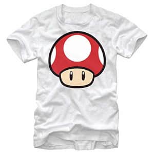 Nintendo Men's Super Mario Mushroom Power-Up T-Shirt, White, Medium for $20 Nintendo Men's Super Mario Mushroom Power-Up T-Shirt, White, Medium for $20