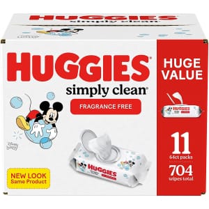 Huggies Simply Clean Fragrance-Free Baby Wipes 704-Count for $12 via Sub & Save Huggies Simply Clean Fragrance-Free Baby Wipes 704-Count for $12 via Sub & Save