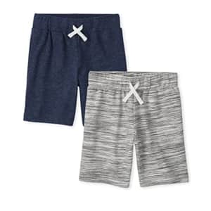 The Children's Place Boys Marled French Terry Shorts 2-Pack, Tidal/White-2 Pack, X-Small (4) for $36