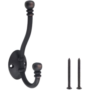 AmazonBasics Wall Mounted Traditional Metal Dual Coat Hooks 5-Pack for $13 AmazonBasics Wall Mounted Traditional Metal Dual Coat Hooks 5-Pack for $13