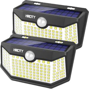 HMCity 120-LED Solar Wall Light 2-Pack for $13