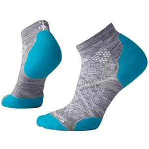 Smartwool Women's Phd Run Light Elite Low Cut Socks, Light Gray/Capri, Small for $17