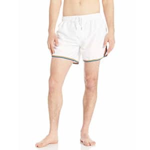 2(X)IST Men's Pride Ibiza Swim Trunk Swimwear, Rainbow/White, X-Large for $7