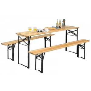 Costway 3-Piece Folding Picnic Table and Bench Set for $159
