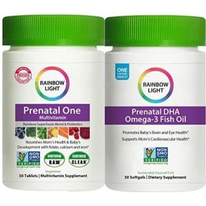 Rainbow Light Prenatal Daily Duo: Prenatal One Multivitamin & Prenatal Dhal, 30 Tablets & 30 for $20