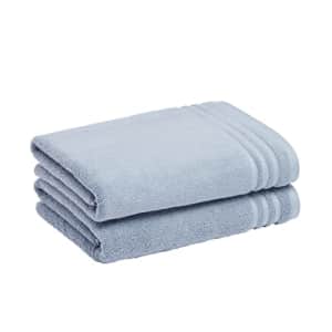 Amazon Basics Cotton Bath Towels, Made with 30% Recycled Cotton Content - 2-Pack, Blue for $20