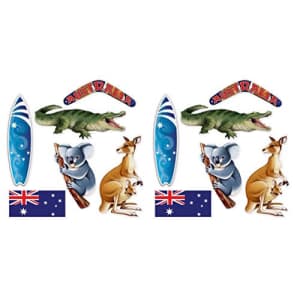 Beistle 12 Piece Australian Paper Cut Outs Wall Decor Australia Day G'Day Mate Aussie Party for $25