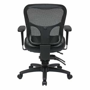 Office Star Breathable ProGrid Back with Leather and Mesh Seat Adjustable Black Managers Chair and for $214