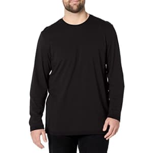 Van Heusen Men's Tall Essential Long Sleeve Crewneck Luxe T-Shirt, Black, 2X-Large Big for $14
