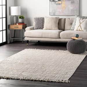 nuLOOM Natura Collection Chunky Loop Jute Rug, 4' x 6', Off-White for $106