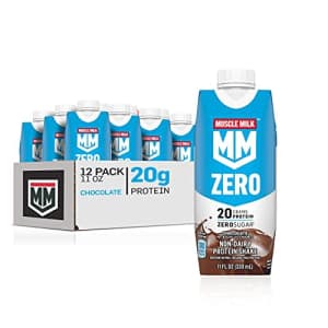 Muscle Milk Zero, 100 Calorie Protein Shake, Chocolate, 20g Protein, 11 Fl Oz, 12 Pack (Packaging for $34 Muscle Milk Zero, 100 Calorie Protein Shake, Chocolate, 20g Protein, 11 Fl Oz, 12 Pack (Packaging for $34
