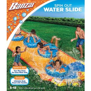 Banzai Spin Out Extra Wide Inflatable Outdoor Water Slide for $10 Banzai Spin Out Extra Wide Inflatable Outdoor Water Slide for $10