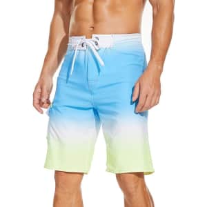 Men's Swim Trunks Quick Dry Swimwear Beach Shorts with Side Pockets from $5