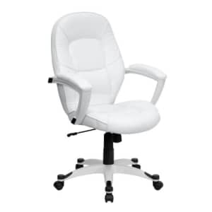 Flash Furniture Mid-Back White LeatherSoft Tapered Back Executive Swivel Office Chair with White for $226