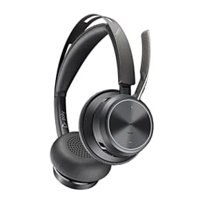 Poly - Voyager Focus 2 Office USB-A (Plantronics) - Bluetooth Dual-Ear (Stereo) Headset with Boom for $250