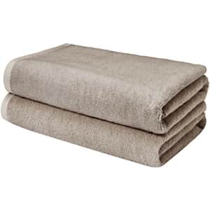 Amazon Basics Quick-Dry, Luxurious, Soft, 100% Cotton Towels, Platinum - Set of 2 Bath Sheets for $42