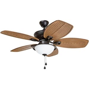 Harbor Breeze Cedar Shoals 44-in Oil Rubbed Bronze Indoor/Outdoor Ceiling Fan with Light Kit for $166
