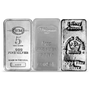 5-oz. Generic Silver Bar for $138 5-oz. Generic Silver Bar for $138