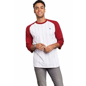 Russell Athletic Men's Raglan 3/4 Baseball T-Shirt, Cardinal, XX-Large for $17