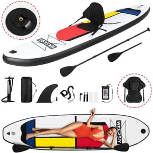 Wkersiy 10.5-Ft. Inflatable Stand Up Paddle Board for $280 Wkersiy 10.5-Ft. Inflatable Stand Up Paddle Board for $280