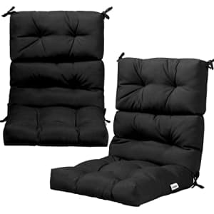 Giantex 2 Pack Tufted Patio Cushion, Outdoor High Back Chair Pads 4.5 Inch Thick, with 4 String for $95
